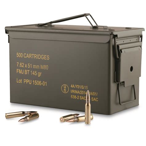 metal ammo boxes 7.62x51|7.62x51 ammo for sale.